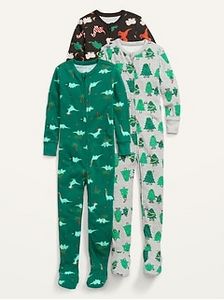 Unisex 2-Way-Zip Snug-Fit Footie One-Piece Pajamas 3-Pack for Toddler & Baby offers at $12.97 in Old Navy