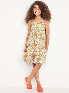 Printed Sleeveless Tiered All-Day Dress for Girls offers at $19 in Old Navy