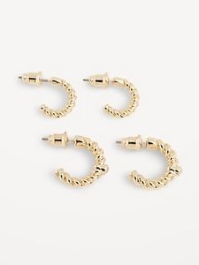 Real Gold-Plated Twisted Hoop Earrings 2-Pack for Women offers at $25 in Old Navy