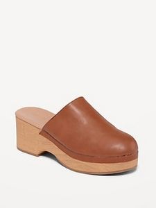 Faux-Leather Classic Clogs for Women offers at $42 in Old Navy