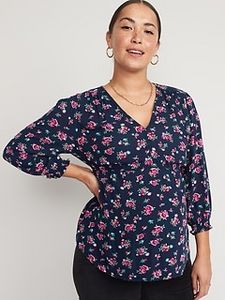 Maternity Puff-Sleeve Babydoll Blouse offers at $27.97 in Old Navy