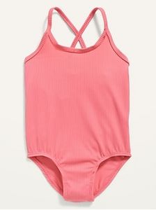 Solid Rib-Knit One-Piece Swimsuit for Toddler Girls offers at $11.97 in Old Navy