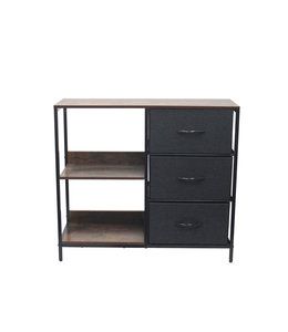 3 DRAWER FABRIC CABINET, BLACK/GREY offers at $89.99 in Beddington's