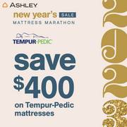 Ashley Furniture offer | Save $400 on Tempur-Pedic mattresses | 2023-01-23 - 2023-02-05