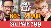 Hakim Optical offer | Big Winter Sale 60%$ off when you buy 2 pair | 2023-01-16 - 2023-03-31